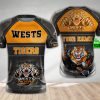 NRL Wests Tigers Custom Name Mascot T-Shirt