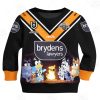 NRL Wests Tigers Custom Name Number x Bluey Jersey Kids Sweatshirt
