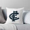 AFL Carlton Blues White Logo Square Pillow Case