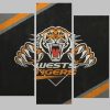 NRL Wests Tigers Black Logo Edition 5 Panel Canvas
