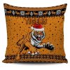 NRL Wests Tigers Snow Flower Orange Square Pillow Case