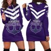 AFL Fremantle Dockers Purple White Women Hoodie Dress V2