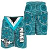 AFL Port Adelaide Indigenous Teal Black Men Beach Shorts V2