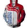 Olympique Lyon White Red Zip Up Hoodie