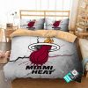 NBA Miami Heat White Stone Broken Bedding Set