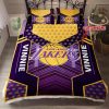 NBA Los Angeles Lakers Custom Name Purple Golden Bedding Set