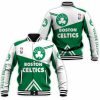 NBA Boston Celtics Green White Baseball Jacket