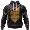 NBA Los Angeles Lakers Custom Name Number Warrior Armor Zip Up Hoodie