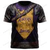 NBA Los Angeles Lakers Custom Name Number Warrior Armor T-Shirt