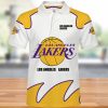 NBA Los Angeles Lakers White Golden Polo Shirt