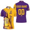 NBA Los Angeles Lakers Custom Name Number Purple Golden Lebron Jame No 23 Polo Shirt