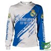 Real Madrid Hawaiian Style Blue White Sweatshirt