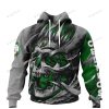 NBA Boston Celtics Custom Name Number Green Grey Skull Pullover Hoodie