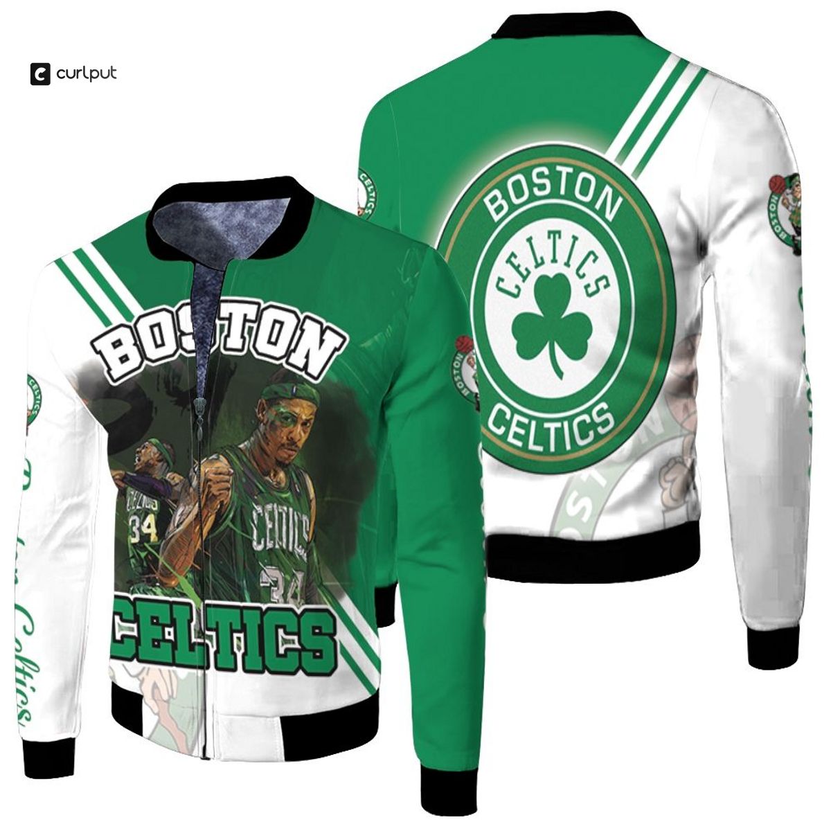 NBA Boston Celtics Paul Pierce 34 Bomber Jacket V2 NBA Boston Celtics Paul Pierce 34 Bomber Jacket V2
