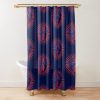 AFL Melbourne Demons Navy Blue ‘Skiers’ Shower Curtain