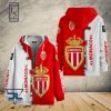 AS Monaco White Red Zip Up Hoodie