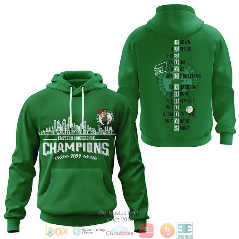 NBA Boston Celtics Green Players Name Eastern Conference Champions 2022 Pullover Hoodie NBA Boston Celtics Green Players Name Eastern Conference Champions 2022 Pullover Hoodie