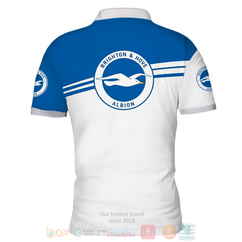 Brighton & Hove Albion FC White Blue Polo Shirt V2 Brighton & Hove Albion FC White Blue Polo Shirt V2