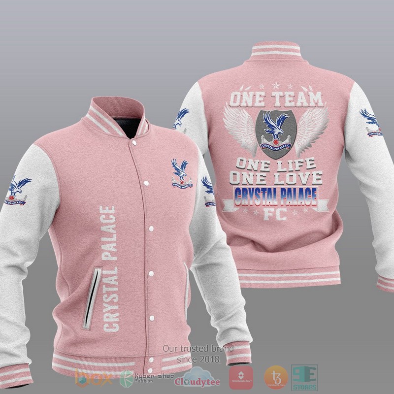 Crystal Palace FC Pink One Team Baseball Jacket Crystal Palace FC Pink One Team Baseball Jacket