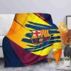 FC Barcelona Paint Effect Fleece Blanket