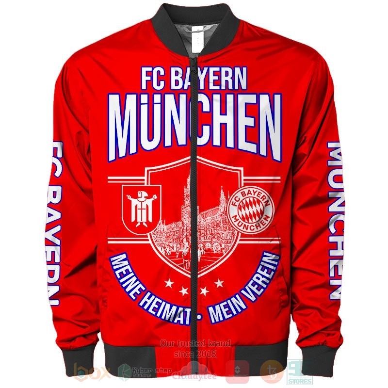 Bayern Munich Red Mia San Mia Bomber Jacket Bayern Munich Red Mia San Mia Bomber Jacket