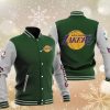 NBA Los Angeles Lakers Green Gray Baseball Jacket