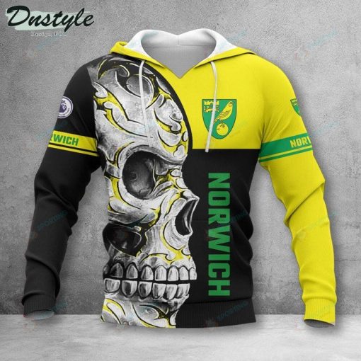 Norwich City FC Skull Pullover Hoodie