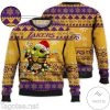 NBA Los Angeles Lakers Gold Purple Baby Yoda Sweater