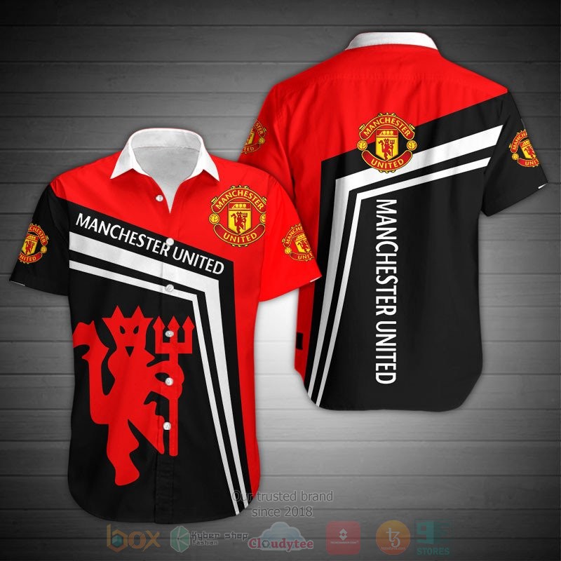 Manchester United Red Black Hawaiian Shirt V5 Manchester United Red Black Hawaiian Shirt V5