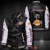 NBA Los Angeles Lakers Black White Punching Skull Leather Bomber Jacket