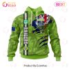 NRL Canberra Raiders Custom Name Number Flag Scratch Pullover Hoodie