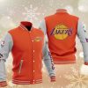 NBA Los Angeles Lakers Orange Gray Baseball Jacket