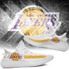 NBA Los Angeles Lakers White Gold Yeezy Boost Sneakers