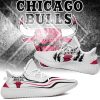 NBA Chicago Bulls White Red Scratch Yeezy Boost Sneakers