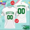 NBA Boston Celtics Custom Name Number White T-Shirt