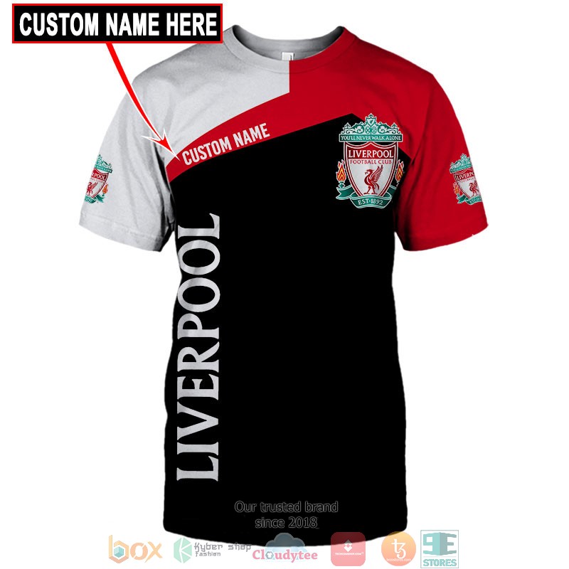 Liverpool FC Custom Name Red Black T-Shirt V2 Liverpool FC Custom Name Red Black T-Shirt V2