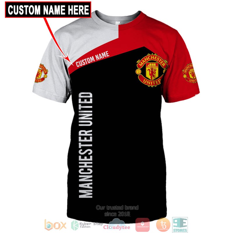 Manchester United Custom Name Black Red T-Shirt V7 Manchester United Custom Name Black Red T-Shirt V7
