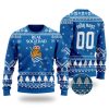 Real Sociedad Custom Name Number Blue Ugly Christmas Sweater