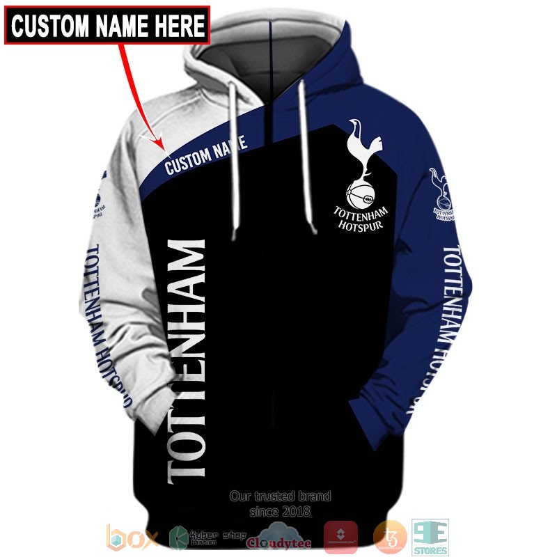 Tottenham Hotspur FC Custom Name Zip Up Hoodie Tottenham Hotspur FC Custom Name Zip Up Hoodie