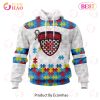AFL Melbourne Demons Custom Name Number Autism Awareness Pullover Hoodie