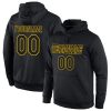Custom Black Black-Gold Sports Pullover Hoodie