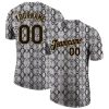 Custom Black Black-Old Gold 3D Pattern Design Snakeskin T-Shirt