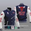 NBA Chicago Bulls Navy Blue White Baseball Jacket
