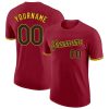 Custom Crimson Black-Gold T-Shirt