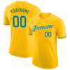 Custom Gold Kelly Green-White T-Shirt