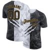 Custom Graffiti Pattern Black-Old Gold 3D T-Shirt