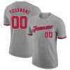 Custom Gray Red-Navy T-Shirt