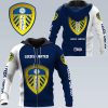 Leeds United Dark Blue White Zip Up Hoodie