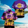 NBA Los Angeles Lakers Purple Golden Palm Beach Hawaiian Shirt