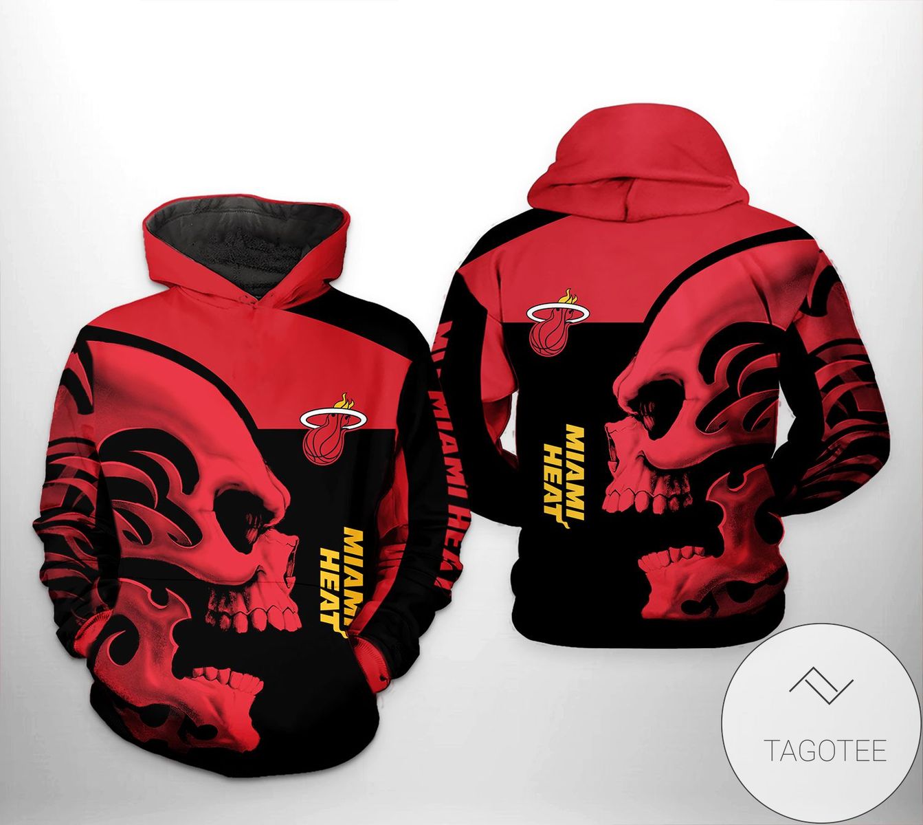 NBA Miami Heat Red Black Skull Pullover Hoodie NBA Miami Heat Red Black Skull Pullover Hoodie